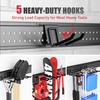 Garage Tool Organizer Wall Mount 48 Inches with 10 Adjustable Heavy-Duty Hooks, Garage Organization Garden Storage Rack Up To 400 Lbs