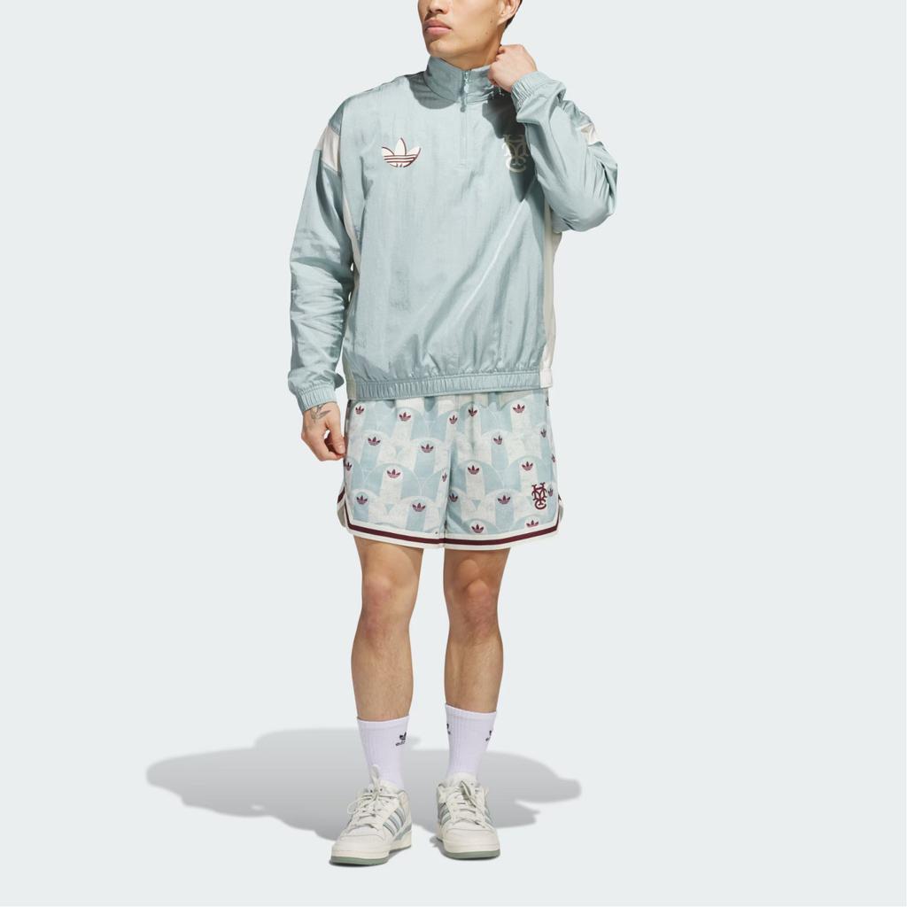 Adidas Originals X Hoop York City Kollaborationslogo Halb-Zip Langarmjacke Unisex Jacke Grün JC5971