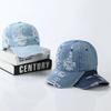 Hip Hop Denim Baseball Cap Cotton Sunshade Hat Versatile Ripped Denim Baseball Hat Street