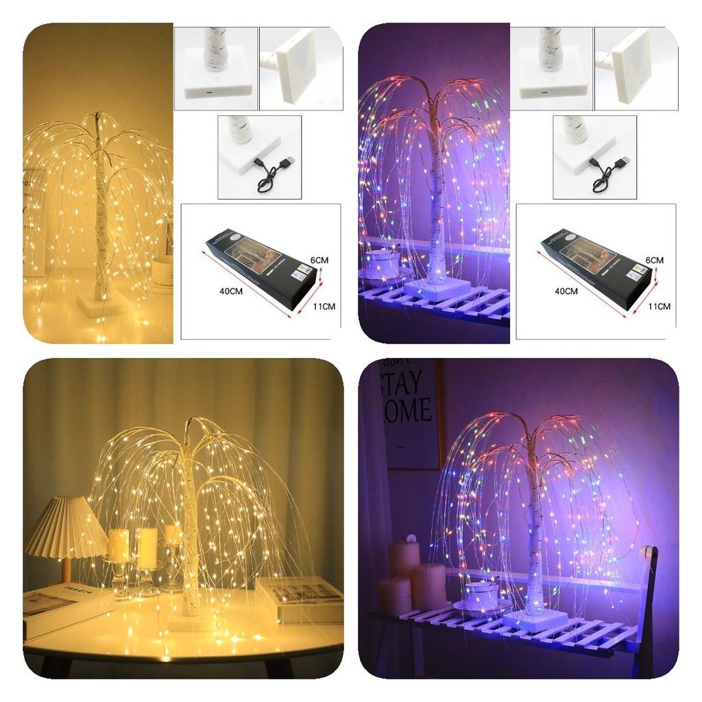 Beautifully Designed 55cm Led Birch Tree Light In White And Black With Warm White And Colorful Lighting For Holiday Cheer