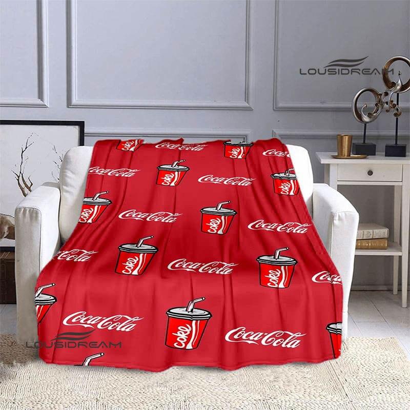 Coke logo printing blanket art decorations children's warm blankets flannel soft and comfortable blankets home travel blankets