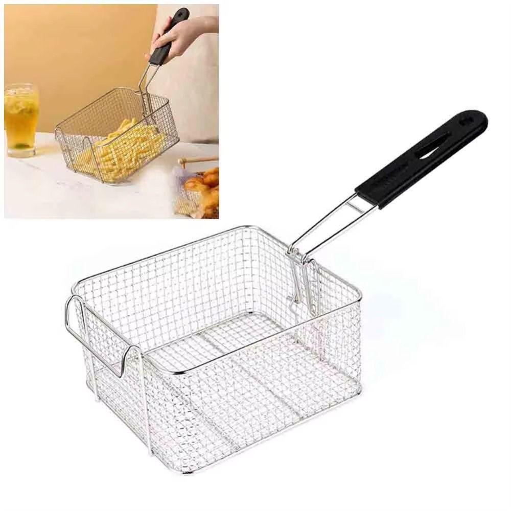 Nonstick Deep Fryer Stainless Steel Camp Food Container Portable Fryer Basket  Gathering