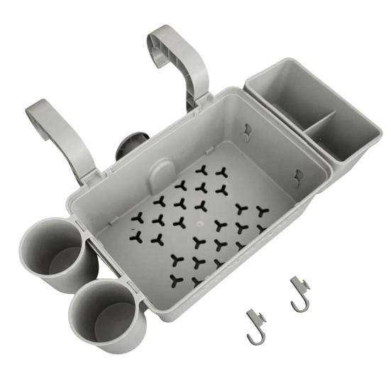 Pool Storage Basket for Above Ground Pools Poolside Storage Organizer with Cup