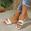Women Luxury Fashion Single Band Slides Minimalist Plain Outdoor Flat Sandals 2025Summer New Sandy Beach Slippers Open Toe Shoe