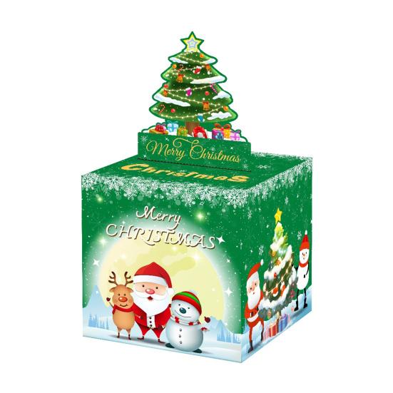 Christmas Money Box Pull-out Cash Gift Box DIY Holiday Money Gift Box with Transparent Bags Christmas Money Holder Pull Box for Kids Adults