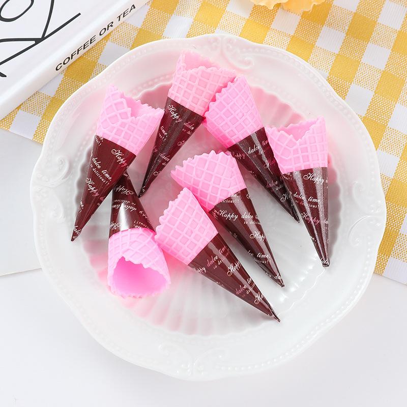 Dollhouse Miniature Simulation Ice Cream Model Fake Crispy Cone Dolls House Creative DIY Play Food Accessories Toys 5pc/lot
