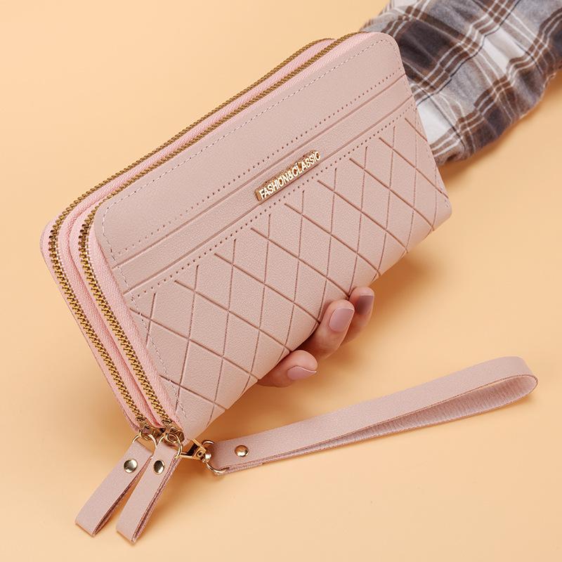 2025 Women's Large Capacity Double Zipper Clutch Wallet - Holds Mobile Phone