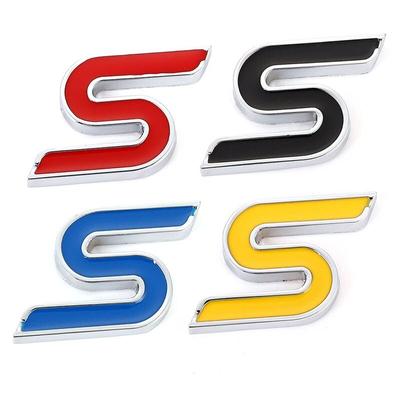 3D Metal S Frente Grade Cromada Emblema Emblema Adesivos Decalques de Carro