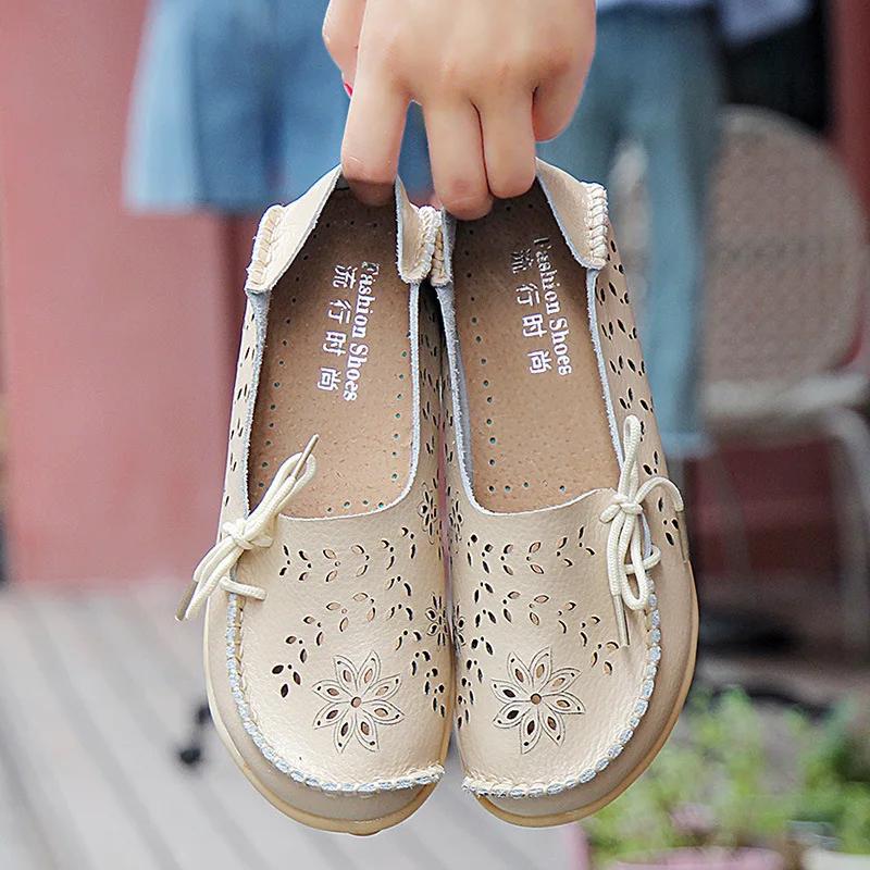 Flat Shoes for Women 2026 Summer Low Top Flat Bottom Comfortable Nursing Shoes Mother Shoe Size 35-44 Loafers Women's Ladies