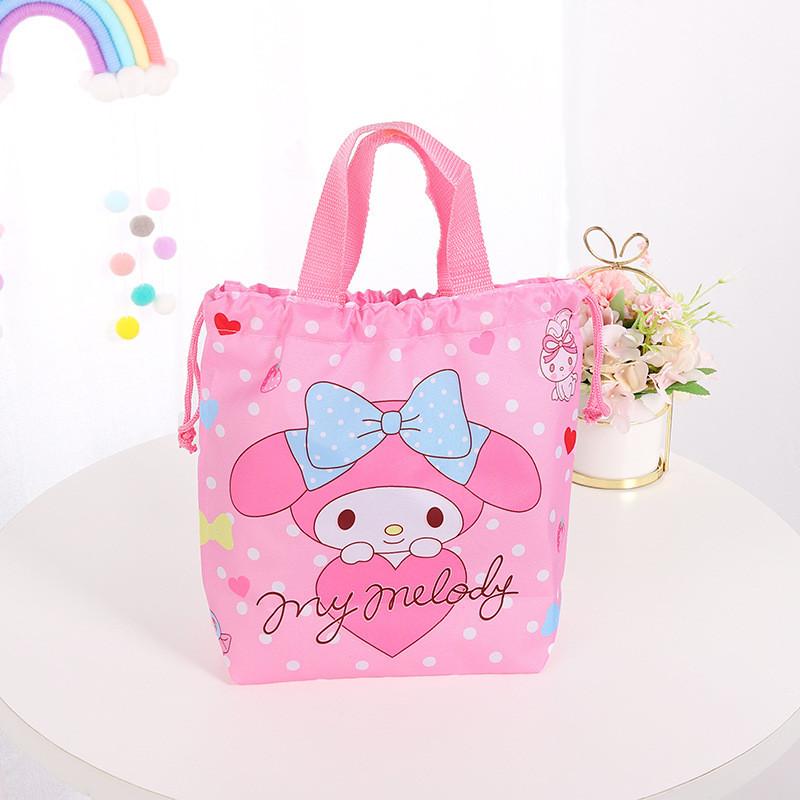 Kuromi Pochacco Cartoon Heart Drawstring Tote Bag For Outings And Storage