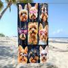 Yorkie Sommer Vibes Strandtuch Gemustert Sonnenschutz Und Winddicht Geeignet Für Schwimmbad Camping Reise Decke