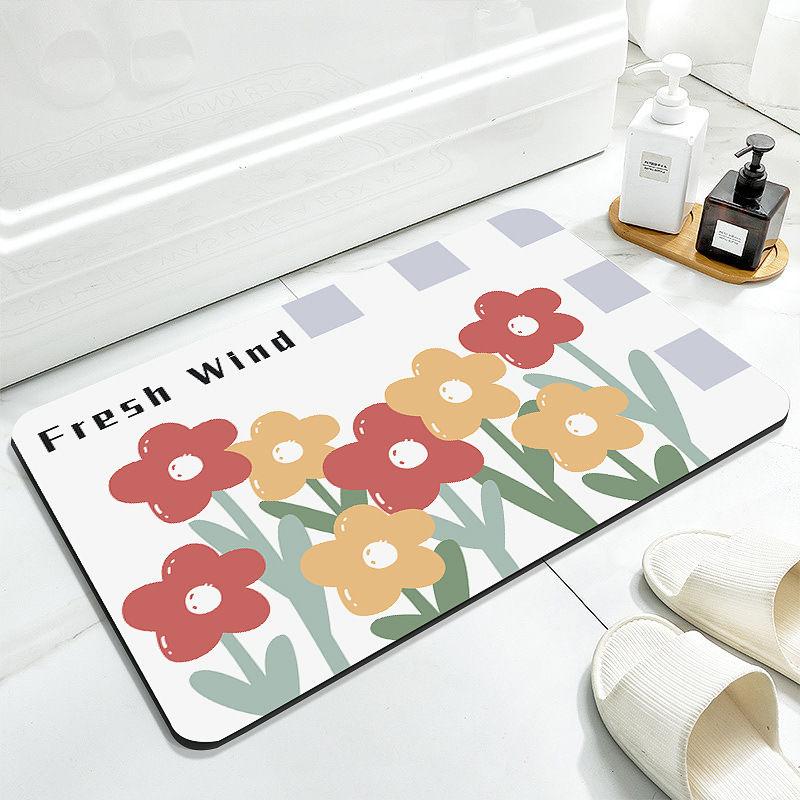 Badezimmer-Fußmatte, Diatomeenerde, niedliche Fußmatte, Haushaltstoilette, Türdämpfer, Toiletten-Schnelltrocknung und rutschfest
