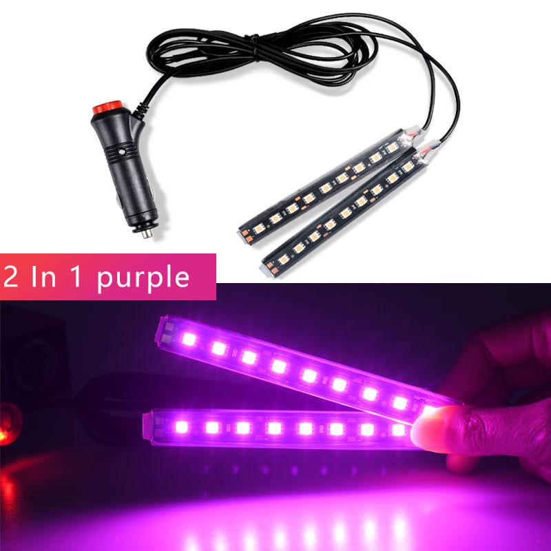 Led Bar Car Interior Backlight Ambient Mood Foot Light With Cigarette Lighter Decorative Atmosphere Lamp Auto Accessories