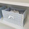 Ins Style Desktop Storage Basket, Foldable Large Capacity Organizer for Home Office Bathroom