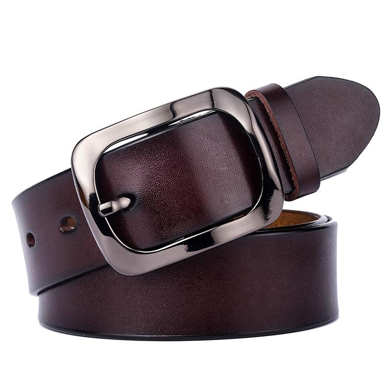 Women'S Genuine Leather Retro Belt Concave And Convex Personalized Pure Cowhide Belt Retro Pure Cowhide Wide Pants Belt