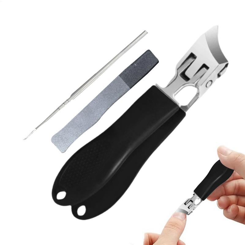 Angled Nail Clippers Curved Fingernail Cutter Wide Jaw Opening Anti Splash Nail Trimmer Multi-Functional Manicure Pedicure Tools