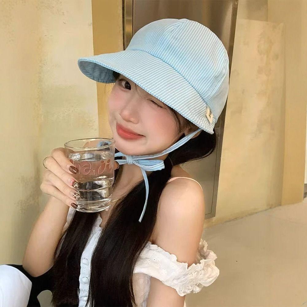 Quick-drying Striped Hat Y2k Fisherman's Caps Fashion Sun Protection Hats  Outdoor