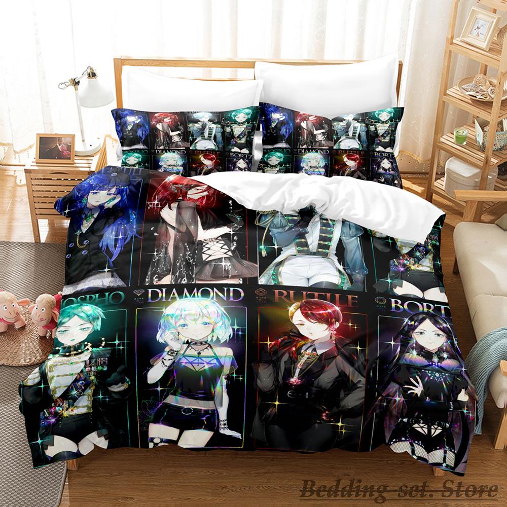 2023 Houseki No Kuni Bedding Set Single Twin Full Queen King Size Bed Set Adult Kid Bedroom Duvetcover Sets Anime Bed