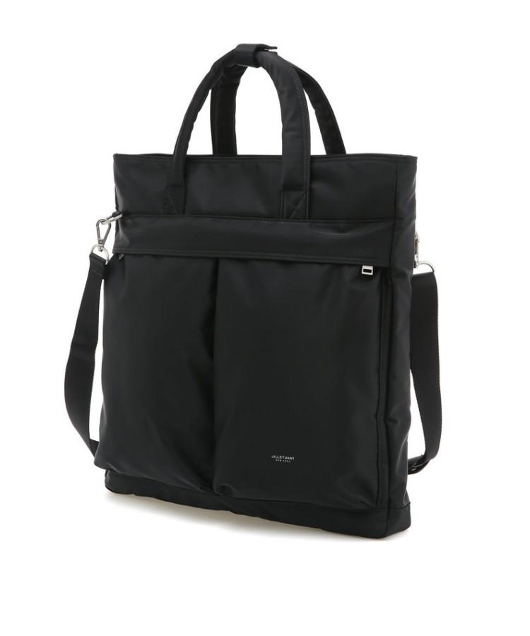Jillstuart Men Acc Evan Black Two-Pocket Nylon Vertical Tote Bag And Crossbody Bag Juba6F502Bk