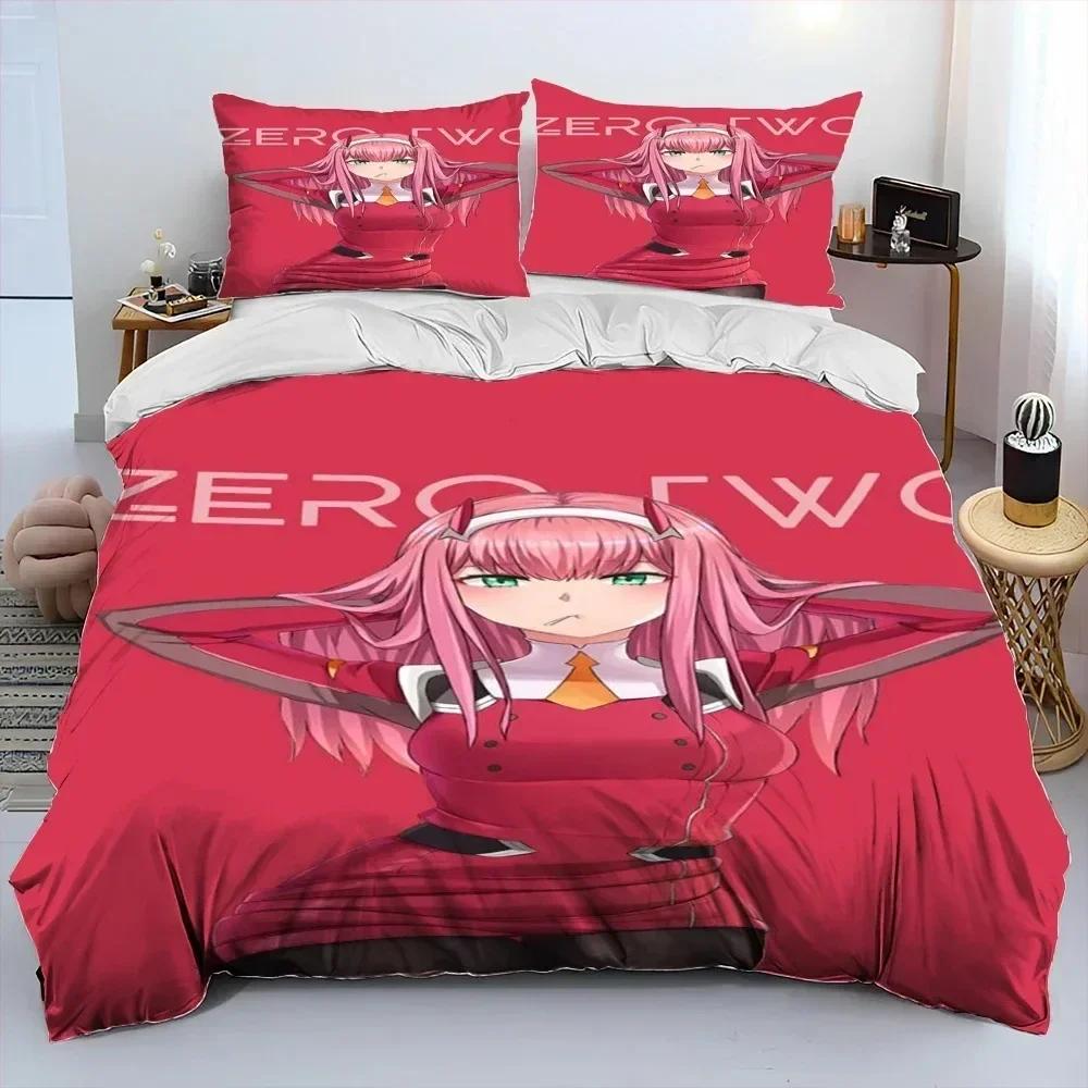Comforter 3D Zero Two Darling In The Franxx Anime Comforter Bedding Set Bed Set Queen Size Bedding Set