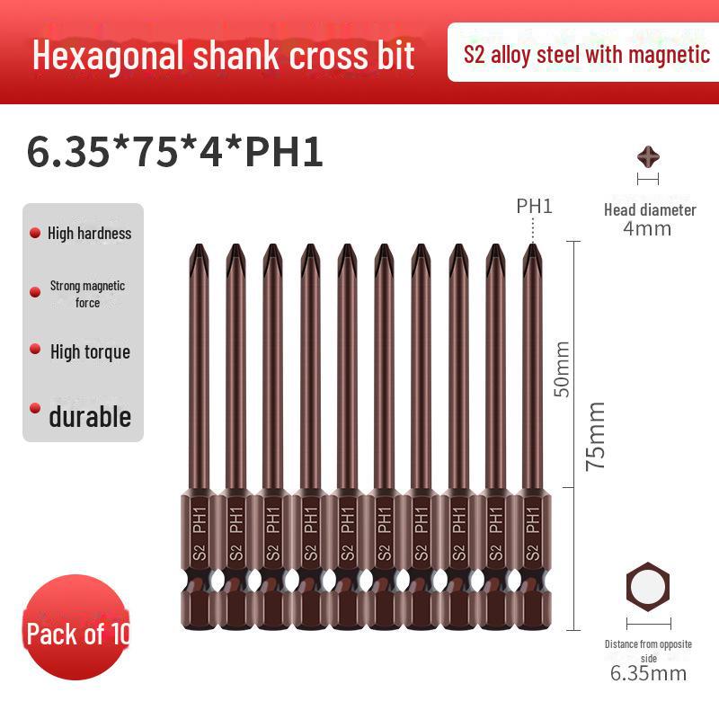 Qingwei S2 Magnetická wolframová ocelová šestihranná křížová elektrická šroubováková hlava