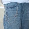 Gothic Punk Belt Chain Zinc Zinc Zinc Alloy Tassel Jeans Chain Goth Love Heart Waist Chain  Jeans