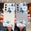 Funda Floral de Gardenia Blanca Para Samsung S26 S25 S24 Ultra S23 S22 S21 FE A15 A16 A17 A26 A35 A36 A37 A54 A55 A56 A57 5G Cubierta de Silicona con Textura de Cuero