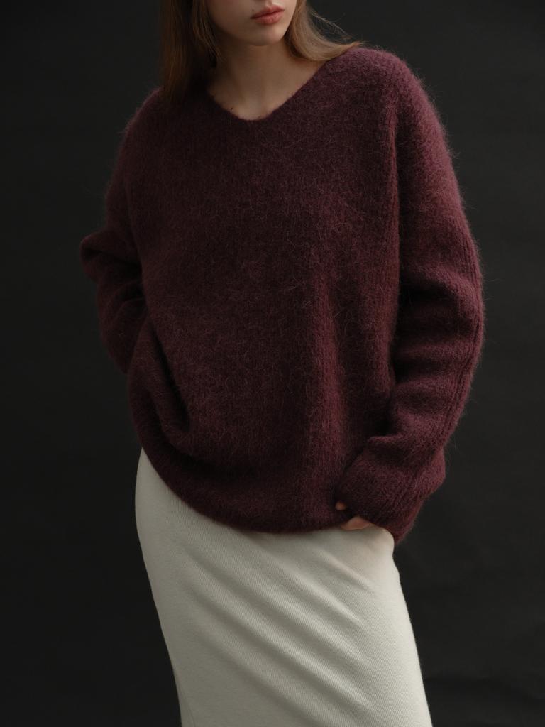 Antome Bay Alpaca Loose Knit (Plum Burgundy)