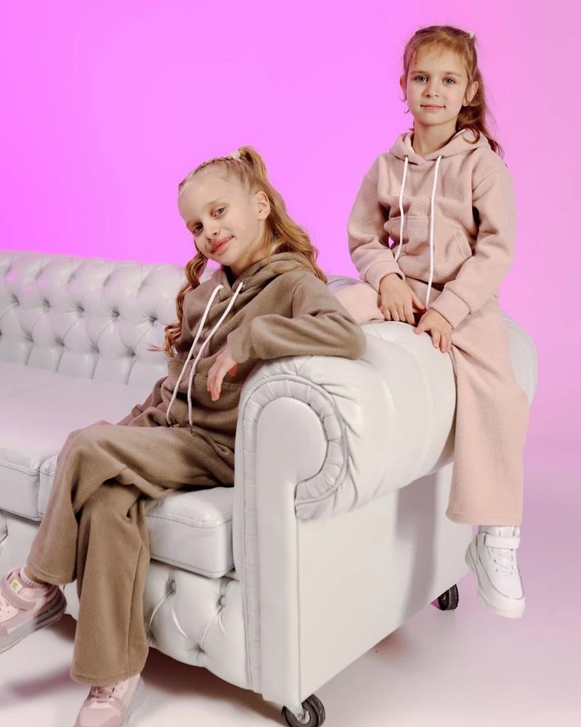 Girls’ Winter Clothing Set – Soft Interssoft Hoodie & Palazzo Pants, Winter 6447-136 HC