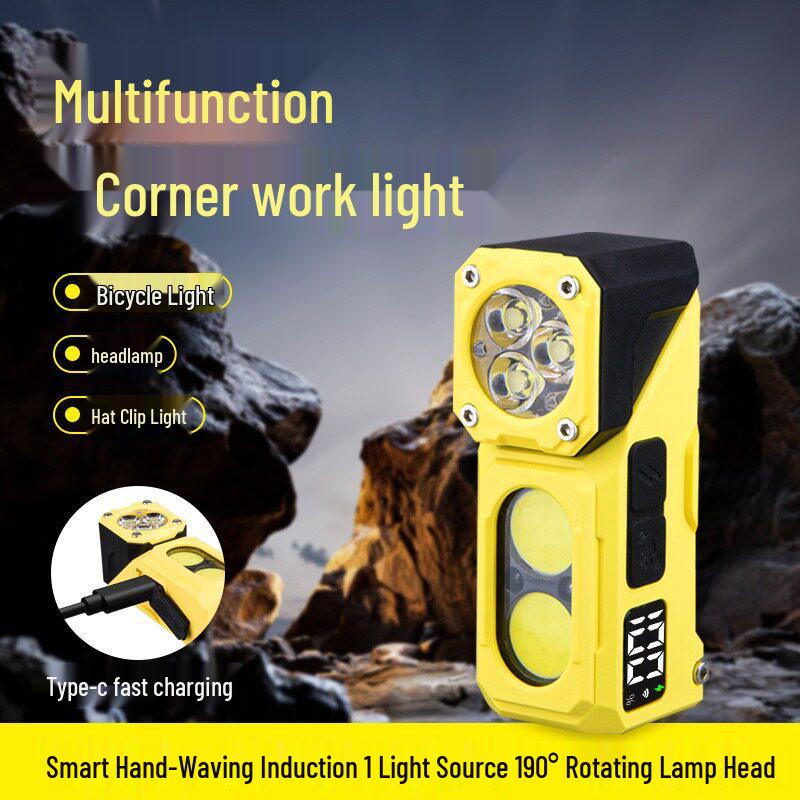 Magnetic Multi-functional Headlamp Hat Clip Light with Mini Power Display, Three Color Options