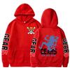 One Piece Anime Luffy Print Fleece Hoodie – Long-Sleeve, Five-Speed