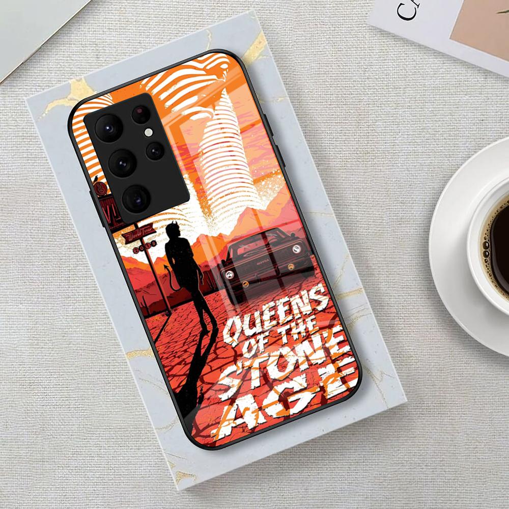 

Queens Of The Stone Age Phone Case For Samsung S26 S25 Edge Ultra 23 22 21 20 Ultra Plus S24 Fe Glass Cover Galaxy S25 FE