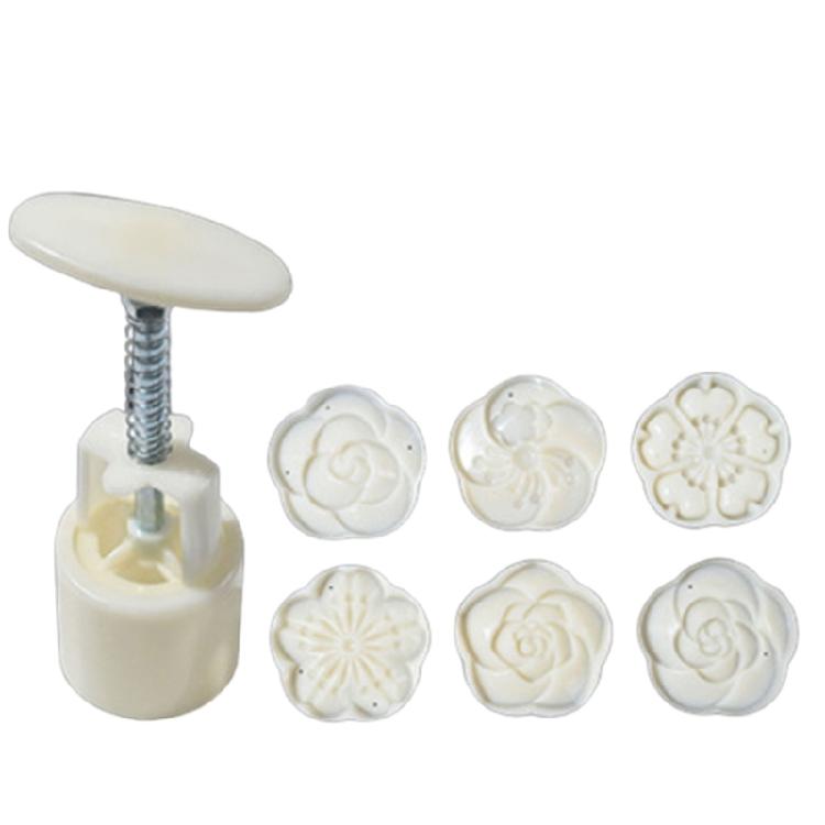 Various Shape Mooncake Mold DIY Hand Pressure Fondant Mooncake Mould with Stamps