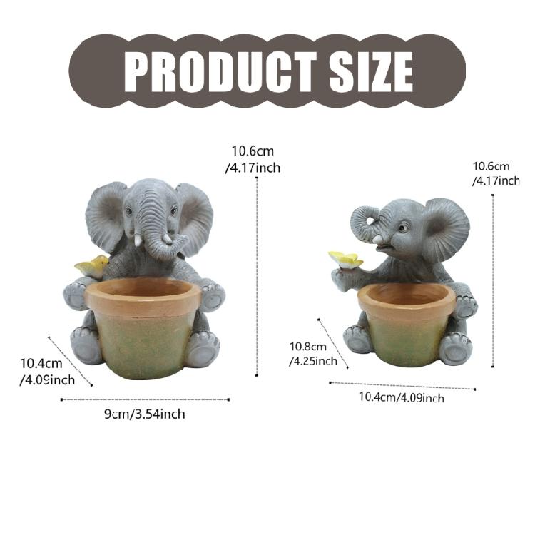 Lovely Elephant Planter Resin Flower Plant Pot For Succulent Plant Decorative Pot for Indoor Garden Patios and Balconies