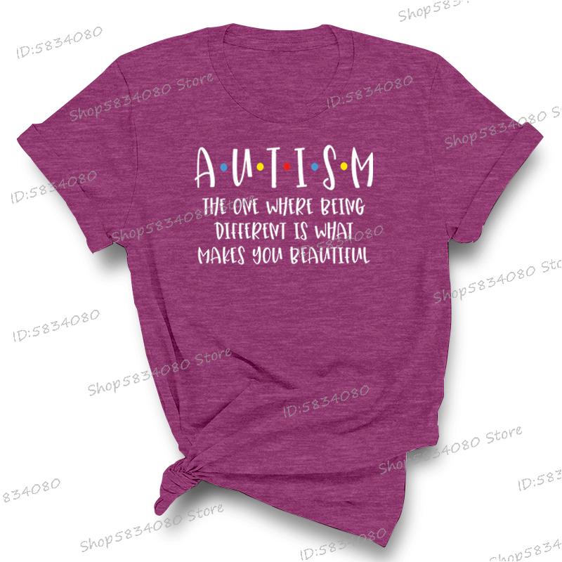 Autism Awareness Shirt Autism Acceptance T Shirt Gift Special Ed Gift Women Crew Neck Short Sleeve Tshirt Neurodiversity Tshirt