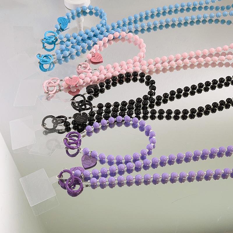 Sweet Beaded Phone Lanyard Long Crossbody Neck Chain Universal Phone Charm Shoulder Bag Replacement Straps Bags Chain