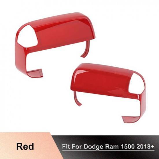 RED For Dodge Ram 1500 19+ Top Half Towing Rearview Mirror Both Side COVERS Trim