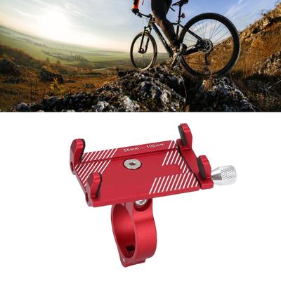 Bicycle Cell Phone Holder Aluminum Reliable Stable Bike Phone Support Bracket for Mountain Bike Motorcycle Cell Phone Navigation Red