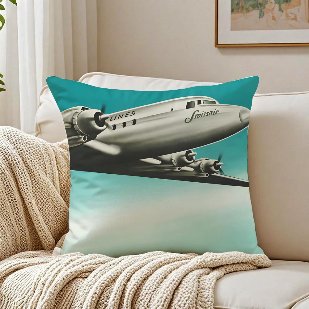 S-Swissair Pillow Aviation Brand Cushion Cushion Cover Pillowcase Anti-Dustmite Living Room Sofa Decor Cushion Room
