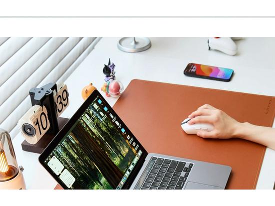 Großes einfarbiges Leder-Mauspad - Esports & Büro-Schreibtischmatte für Laptop und Tastatur