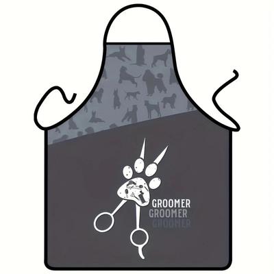 Creative Pet Groomer Apron with Adjustable Neck Strap and Waist Ties Durable Fabric for Professional Grooming 80x60cm Size Suitable for Men and Women