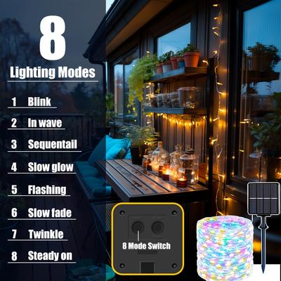 30M 300LED Solar Lichterkette Außen RGB Garten Lichterkette Wasserdicht 8 Modi Kupferdraht Flackerlicht Hochzeitsdekorationen