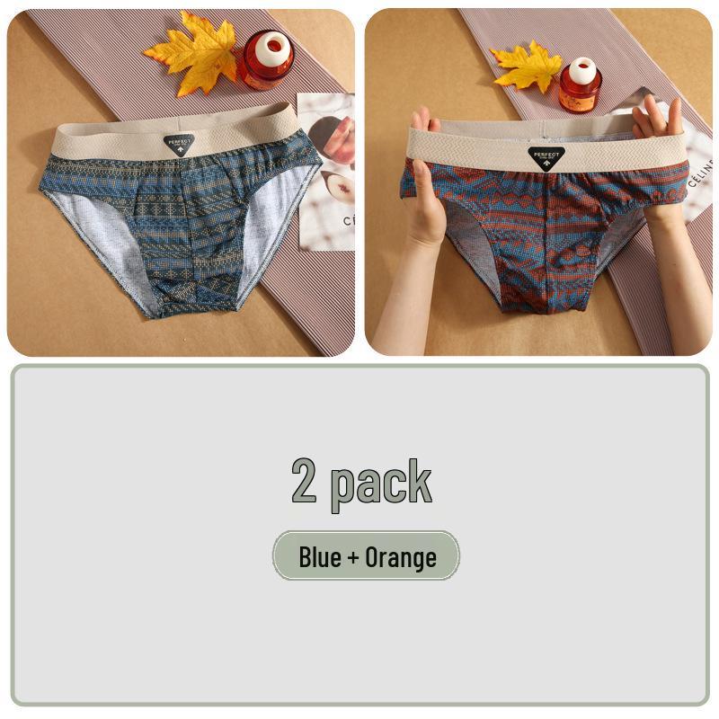 

2025 Men s Ethnic Style Cotton Briefs - Breathable, Trendy Summer Shorts 3XL (140-170 jin)
