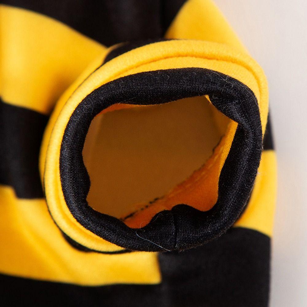 Winter Warm Cat Dog Clothes Soft Bee Cosplay Costume Funny Pet Bee Costume Hooded  Pet Supplies