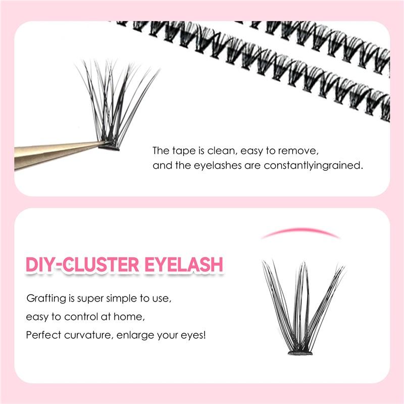 DIY sada prodlužování řas Řasy 200 KS Shluky Lash Bond and Seal Make-up Nástroje pro lepení řas Lepení Lepidlo Příslušenství