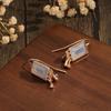 A Pair of Fashionable Synthetic Zircon Creative Women's Earrings with Retro and Fashionable Design