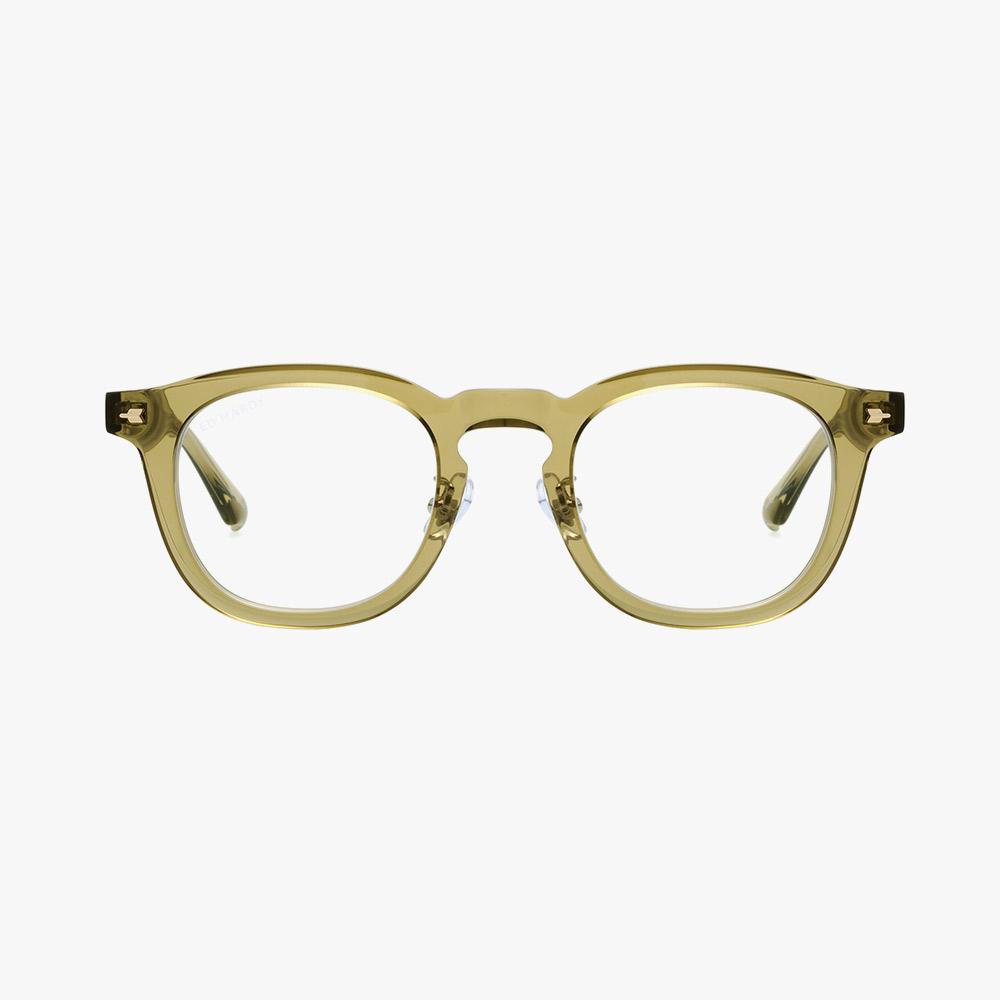 Edeuhadiaiweeo Horn-Rimmed Eyeglass Frames (Ed7034 Khakicrystal 48)