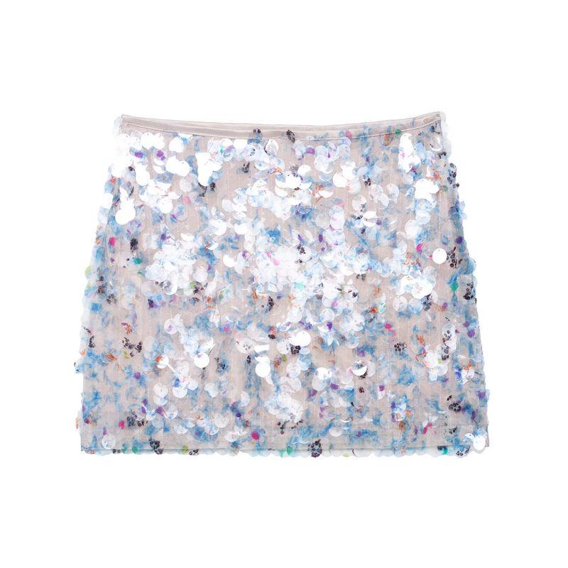 Summer New Product Women's Clothes French Style Design Short Mini Skirt with Lining Beads Decoration 3920221
