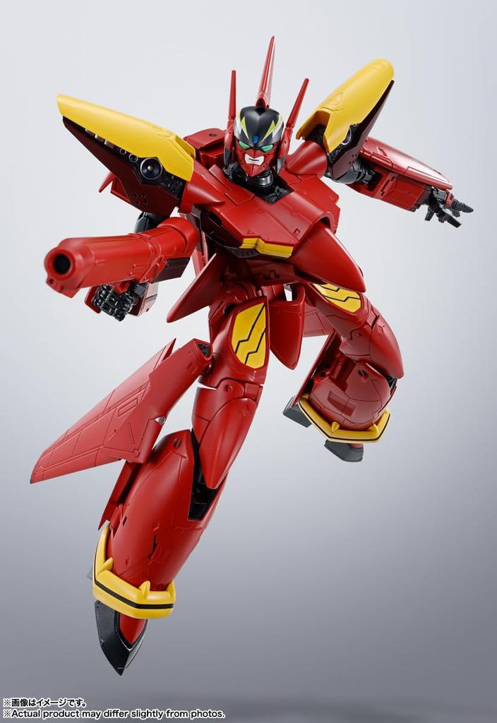 TAMASHII NATIONS HI-METAL R Macross 7 VF-19 Kai Fire Valkyrie, Approximately 150mm, PVC, ABS, and Die-cast Pre-painted Action Figure