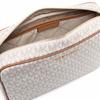 Michael Kors Jet Set Logo Coated Zip Closure Canvas Crossbody Bag Shoulder Bag Women Vanilla